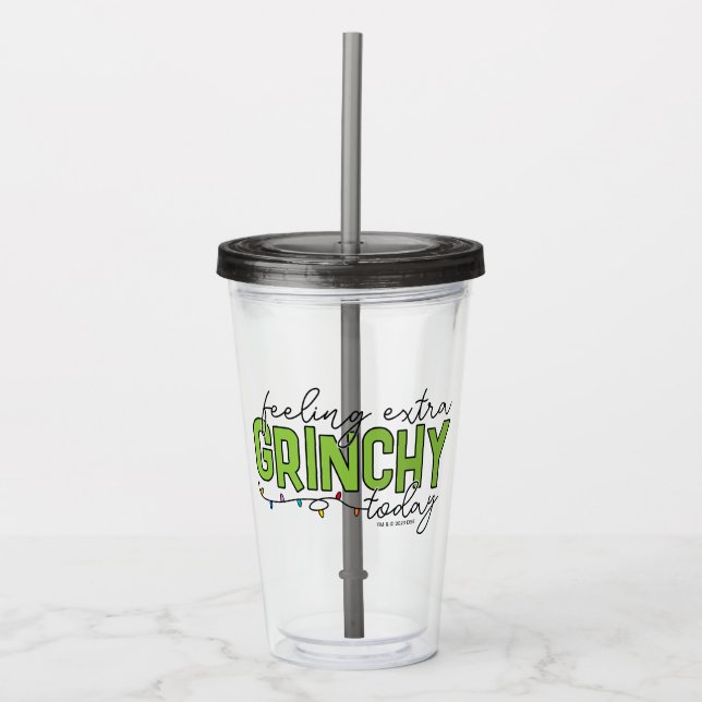 Vaso Acrílico Grinch | Me siento extra gruñón hoy 4 (Anverso)