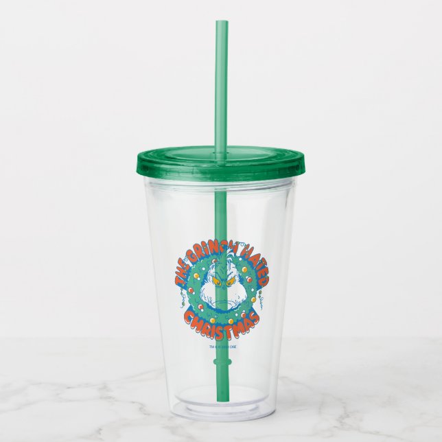Vaso Acrílico Grinch Odió La Navidad (Anverso)