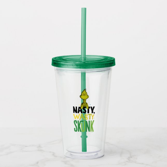 Vaso Acrílico Grinch | Zorrino Asqueroso Sucio (Anverso)