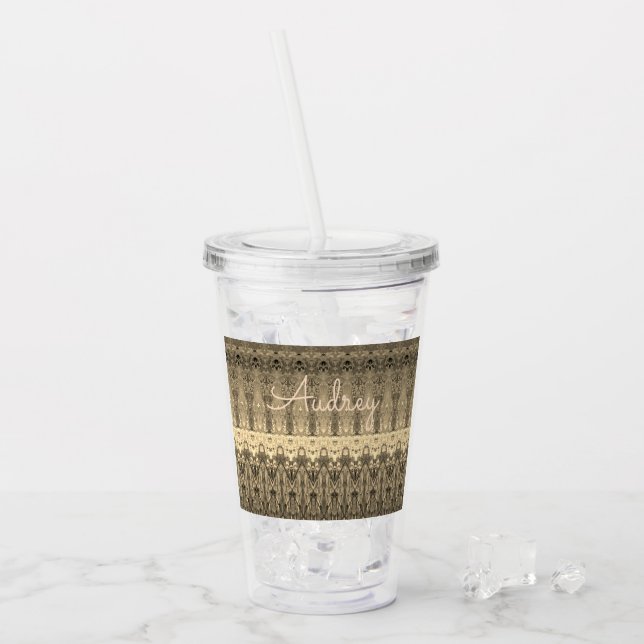 Vaso Acrílico Gris Y Beige (Anverso (hielo))