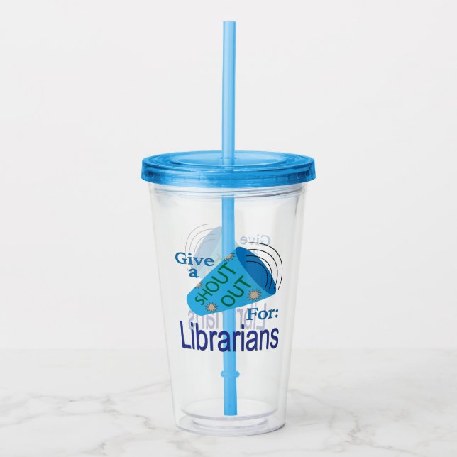 Vaso Acrílico Gritos para bibliotecarios (Anverso)