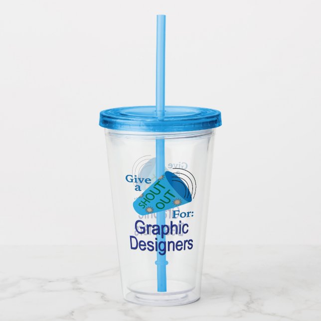 Vaso Acrílico Gritos para diseñadores gráficos (Anverso)