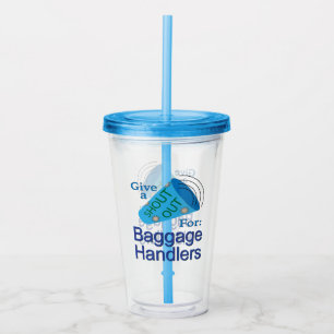 Vaso Acrílico Gritos para los controladores de equipaje