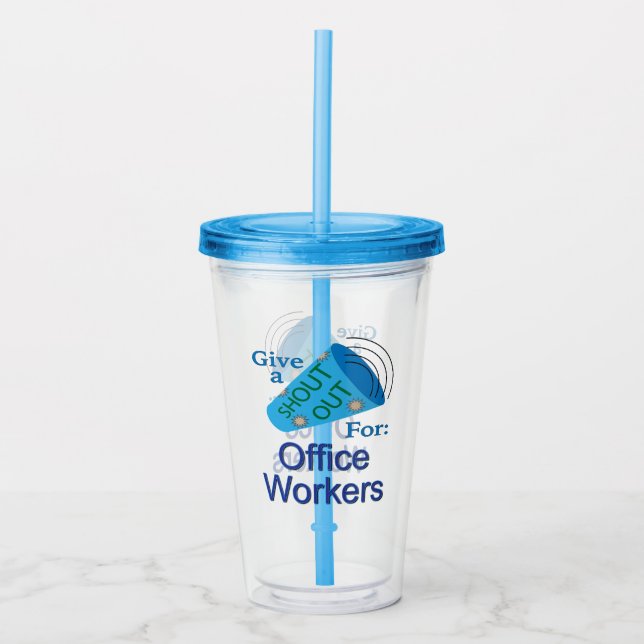 Vaso Acrílico Gritos para trabajadores de oficina (Anverso)