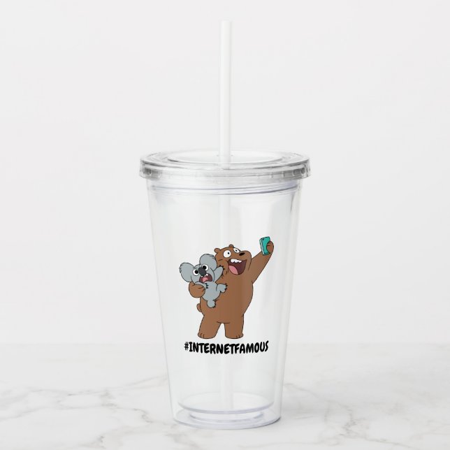 Vaso Acrílico Grizz y Nom Nom - #InternetFamous (Anverso)