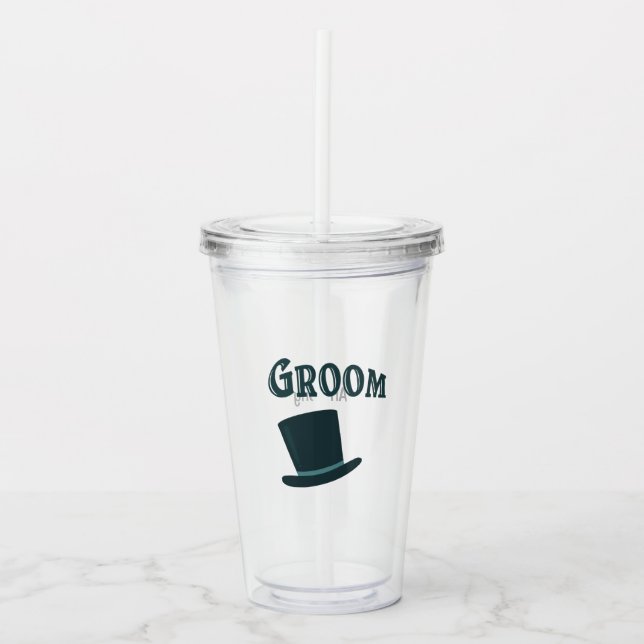 Vaso Acrílico GROOM con nombre personalizado (Anverso)