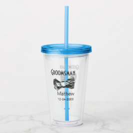 Vaso Acrílico Groomsman agregar nombre fecha año de referencia d