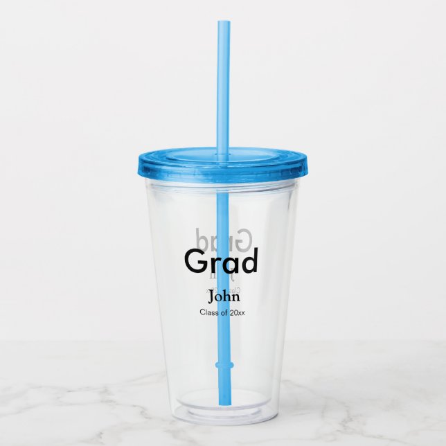 Vaso Acrílico grupo de graduados agregar nombre congrats fecha a (Anverso)