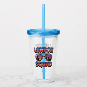 Vaso Acrílico Grupo de Londres Amigos, Familia, Chicas, Reino Un