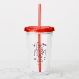 Vaso Acrílico GRYFFINDOR™ Determinación Coraje Valentía Escudo