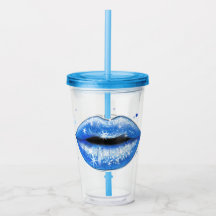 Guay Blue Love Lips Acrylic T personalizado
