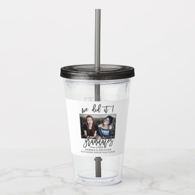 Vaso Acrílico Guay combinó las graduaciones con la foto (Anverso)