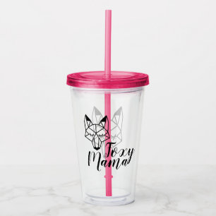 Vaso Acrílico Guión de seña de señas de la zorra geométrica