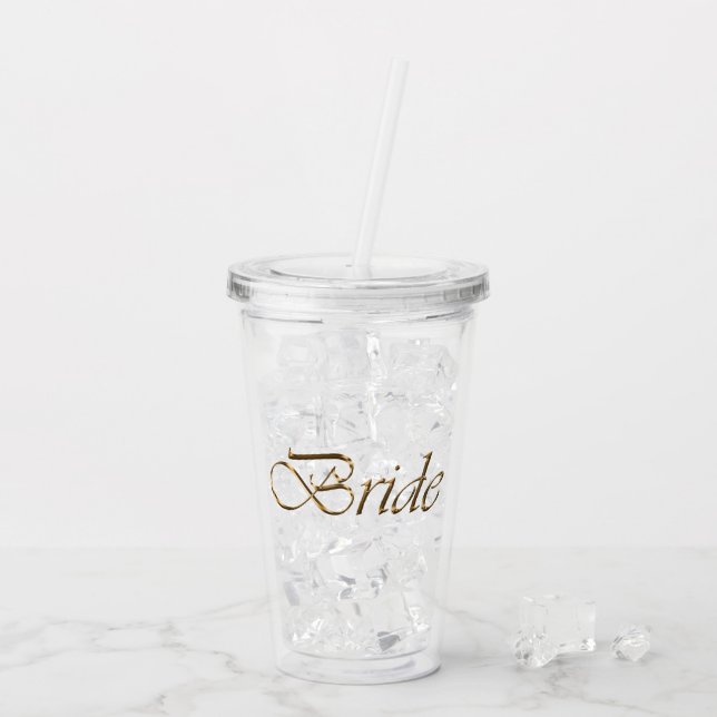 Vaso Acrílico Guión dorado elegante moda Bachelorette Party (Reverso (hielo))