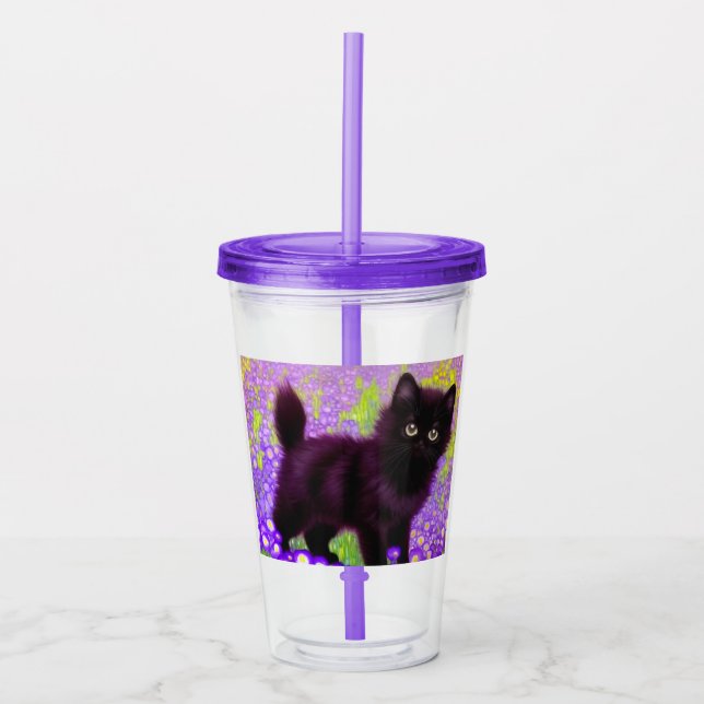 Vaso Acrílico Gustav Klimt Black Kitten (Anverso)