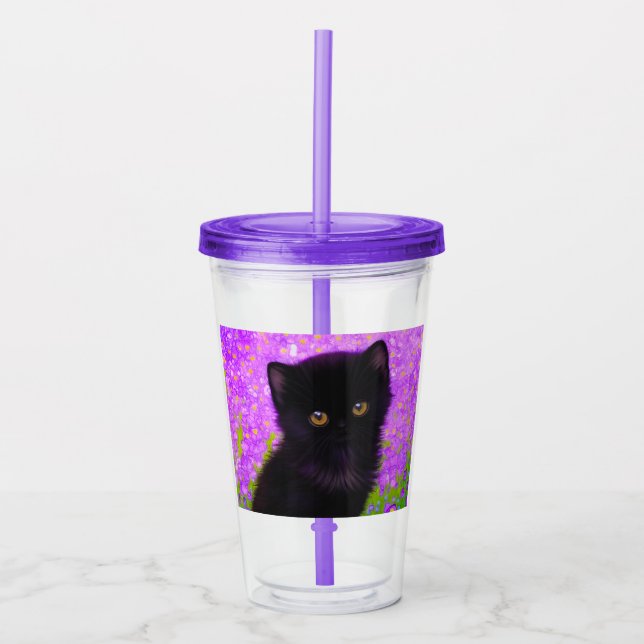 Vaso Acrílico Gustav Klimt Cat (Anverso)