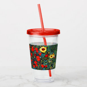 Vaso Acrílico Gustav Klimt Flower Garden