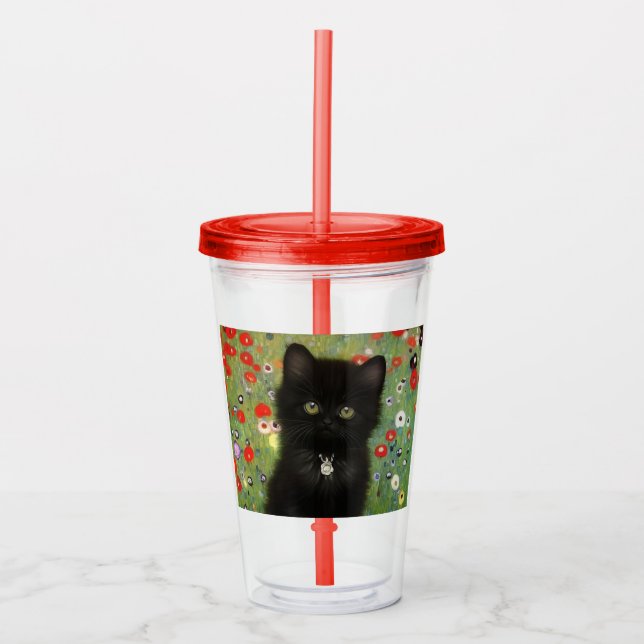 Vaso Acrílico Gustav Klimt Kitten (Anverso)