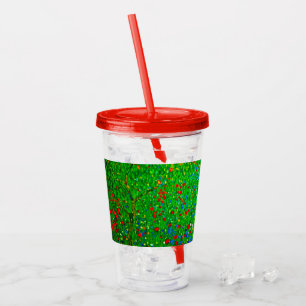 Vaso Acrílico Gustav Klimt Poppy Field