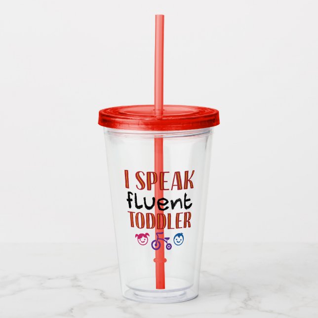 Vaso Acrílico Hablo con fluidez de maestro de guardería infantil (Anverso)