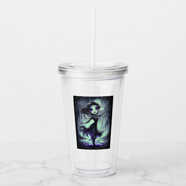 Vaso Acrílico Hada de Encantamiento Gótico (Anverso)