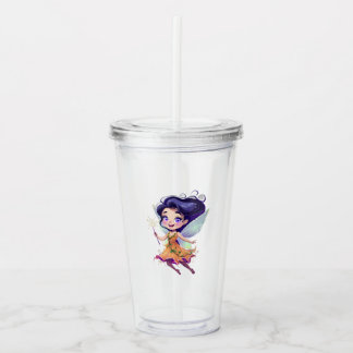 Vaso Acrílico Hada de la Naturaleza