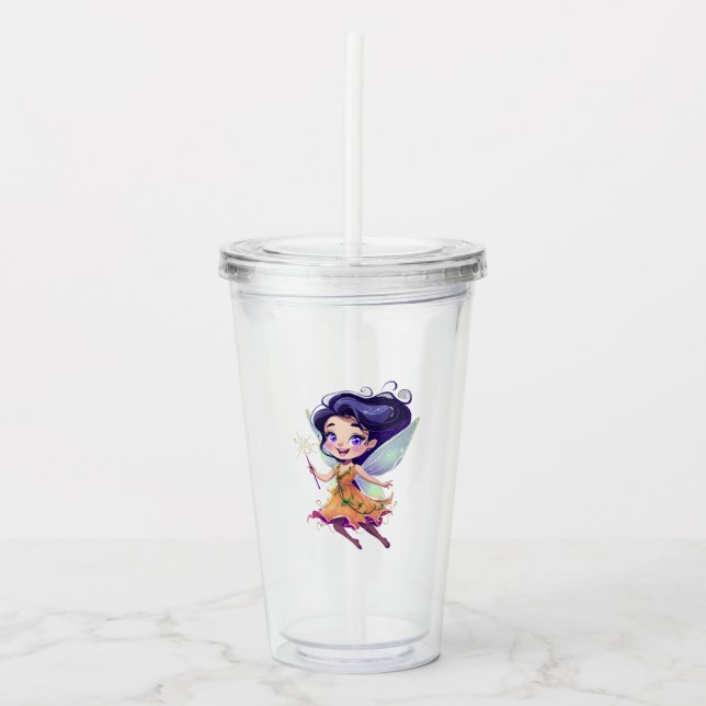 Vaso Acrílico Hada de la Naturaleza (Anverso)