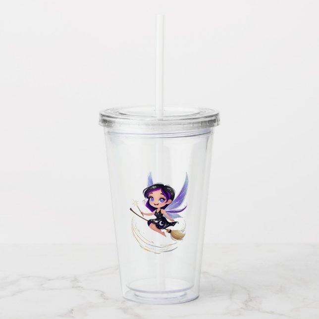 Vaso Acrílico Hada gótica (Anverso)