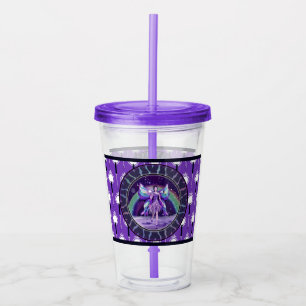 Vaso Acrílico Hadas de lluvia púrpura