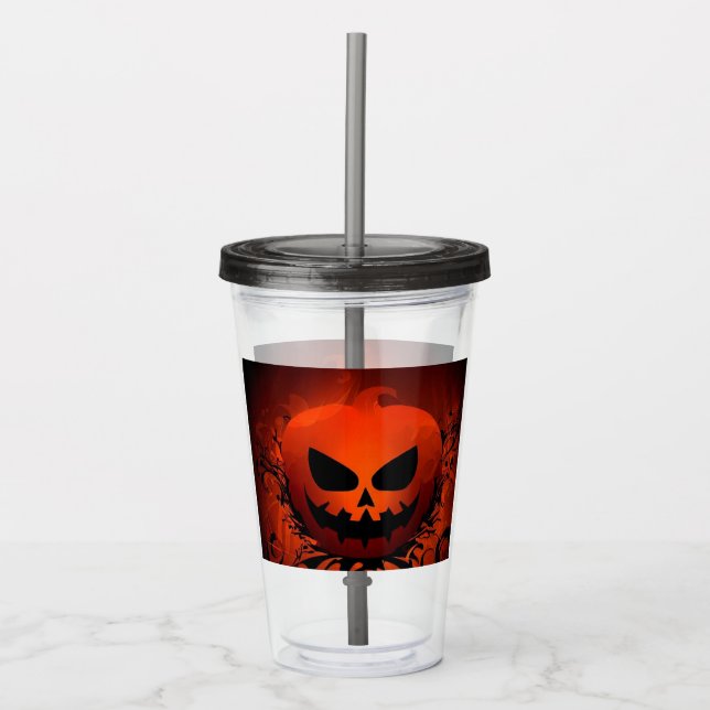 Vaso Acrílico Halloween/Calabaza/otoño/otoño (Anverso)