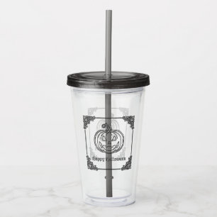 Vaso Acrílico Halloween con linterna de Jack O'