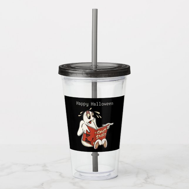 Vaso Acrílico Halloween de historias fantasma (Anverso)