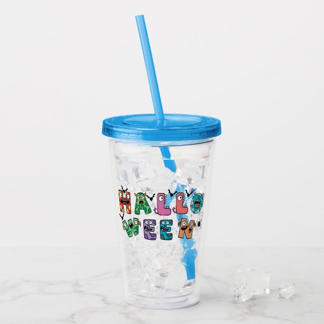 Vaso Acrílico Halloween divertida (Anverso (hielo))