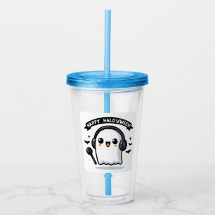 Vaso Acrílico Halovween Ghost Singer Halloween