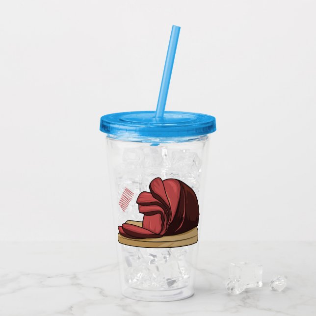 Vaso Acrílico Ham personalizado ilustracion (Reverso (hielo))