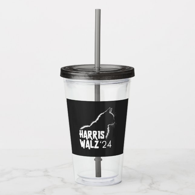 Vaso Acrílico Harris Walz 2024 (Anverso)