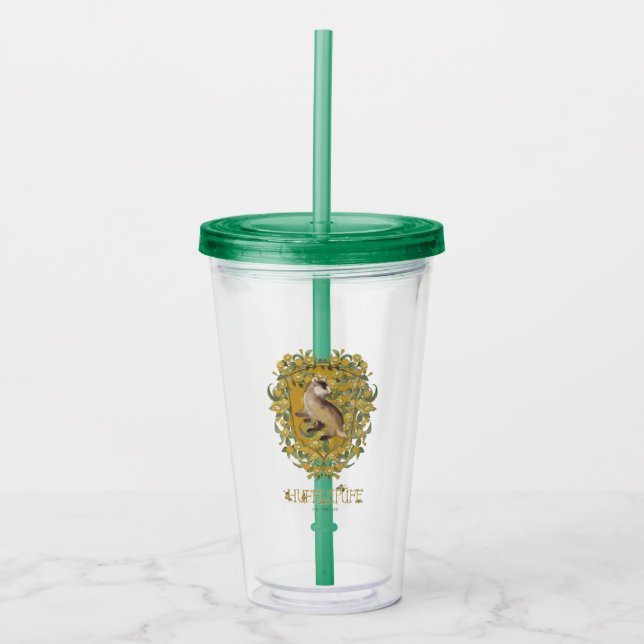 Vaso Acrílico HARRY POTTER™ | Escudo HUFFLEPUFF™ (Anverso)