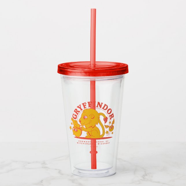 Vaso Acrílico HARRY POTTER™ | Escuela Cute GRYFFINDOR™ Hogwarts (Anverso)