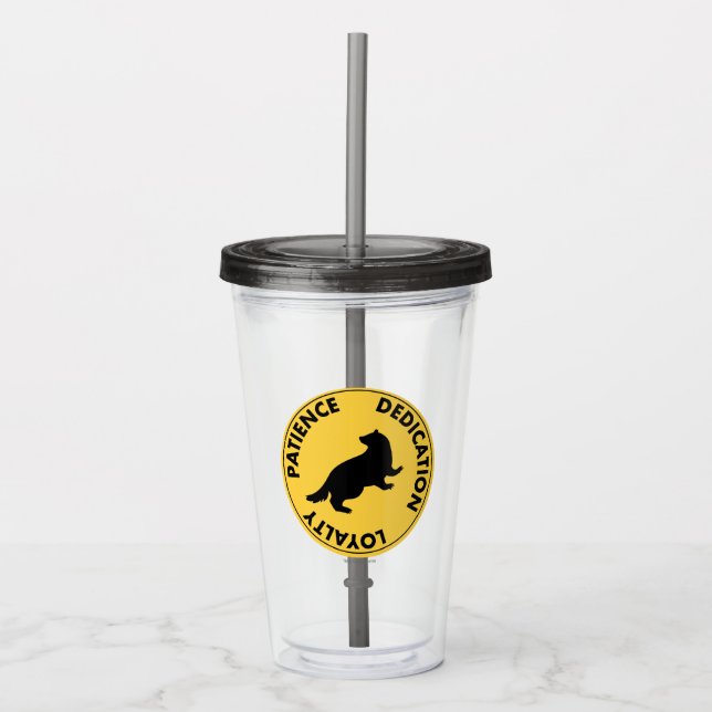 Vaso Acrílico Harry Potter | Rasgos de la casa HUFFLEPUFF™ Gráfi (Anverso)