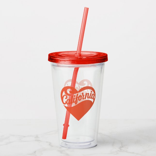 Vaso Acrílico Heart California (Reverso)