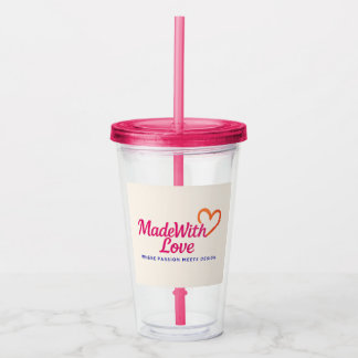 Vaso Acrílico Hecho con amor Beber vidrio