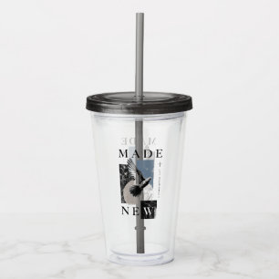 Vaso Acrílico Hecho Nuevo 2 Corintios 5:17 Bautismo de Paloma Br
