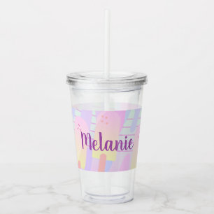 Vaso Acrílico Helado Lindo Pastel Verano Ombré
