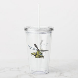 Vaso Acrílico Helicóptero de dibujos animados "Hind"