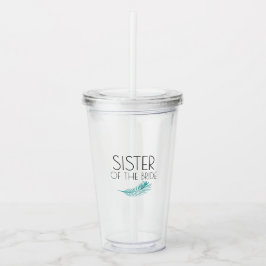 Vaso Acrílico Hermana Palm Tropical deja Fiesta de Bachlorette