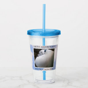 Vaso Acrílico Hermoso cielo nublado Mejor Perro Mamá Calma Azul