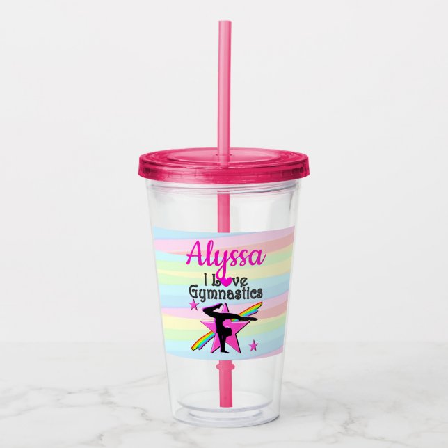 VASO ACRÍLICO HERMOSO ME ENCANTA EL DISEÑO DE GIMNASTICAS (Anverso)
