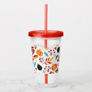 Vaso Acrílico Hermoso patrón de otoño