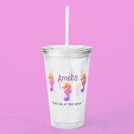 Vaso Acrílico Hipoahorse de arcoiris personalizado