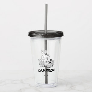 Vaso Acrílico Historietas de lectura de juegos de maní